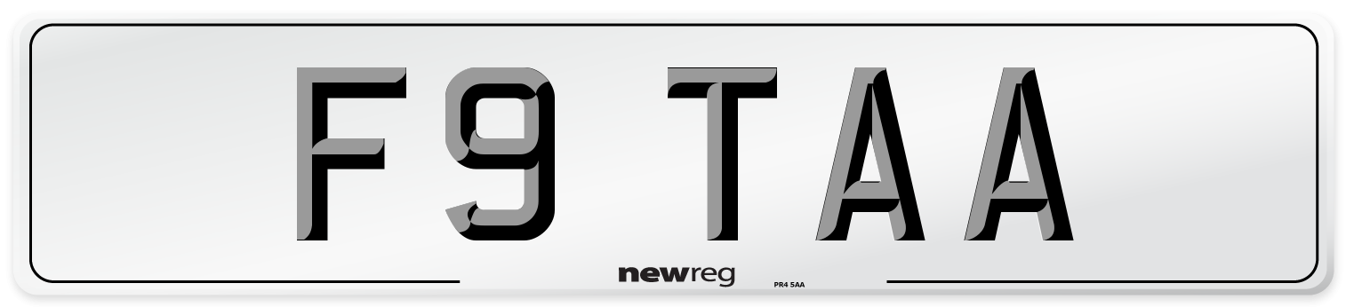 F9 TAA Number Plate from New Reg